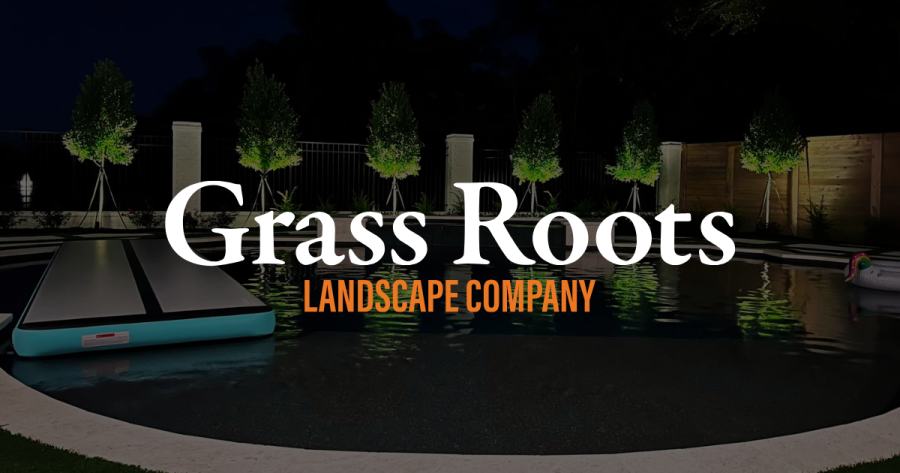 logo with landscape lighting background